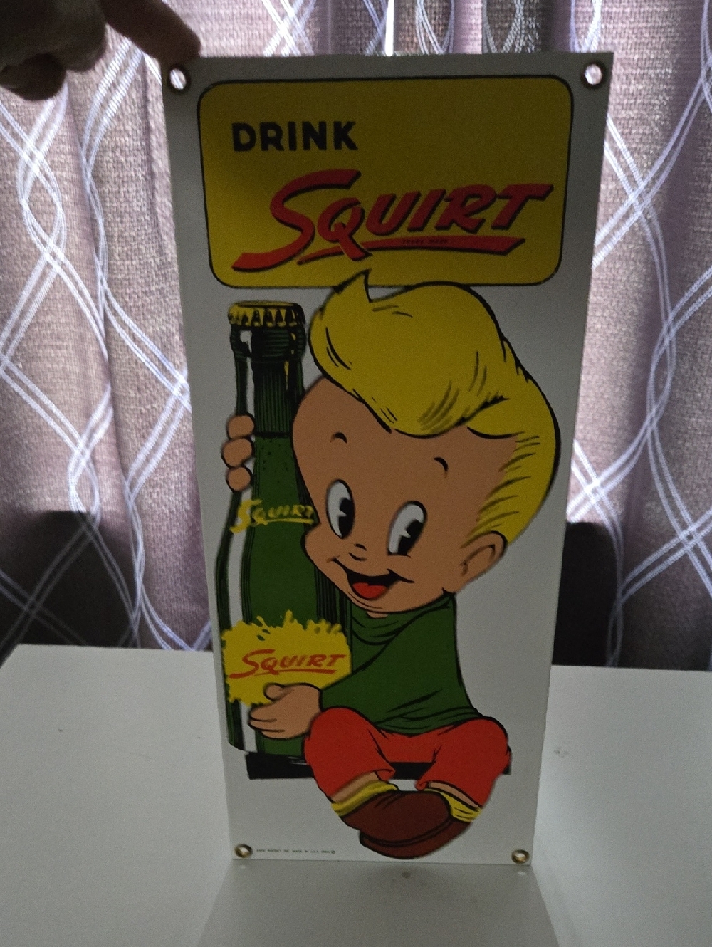 Retro Drink Squirt Heavy Metal Sign 6 X 14